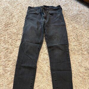 Joes High Rise Black Skinny Jeans Ankle Cut off Bottoms Size 27